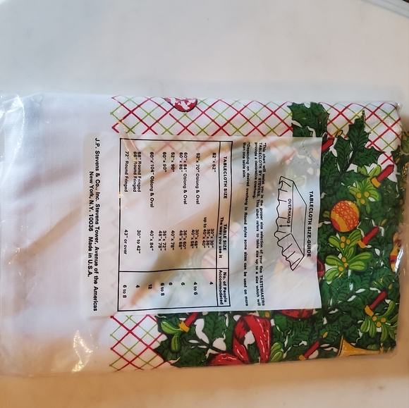 NEW VINTAGE Christmas Tablecloth Steven's Tastemaker Candy Canes And Garland - Picture 9 of 13